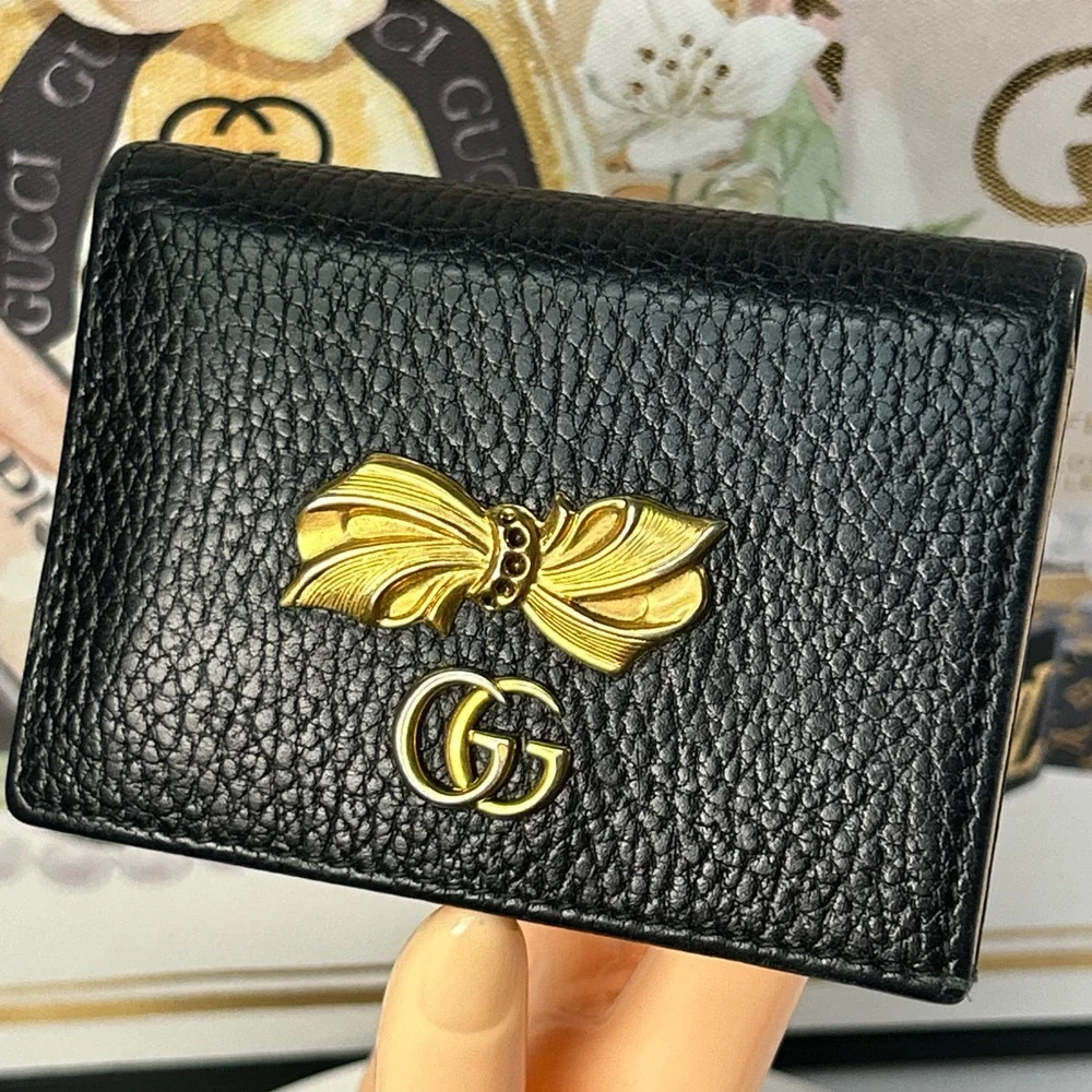 GUCCI GG Marmont Bow Leather Compact Wallet 🤩🔥 - Picture 12 of 17